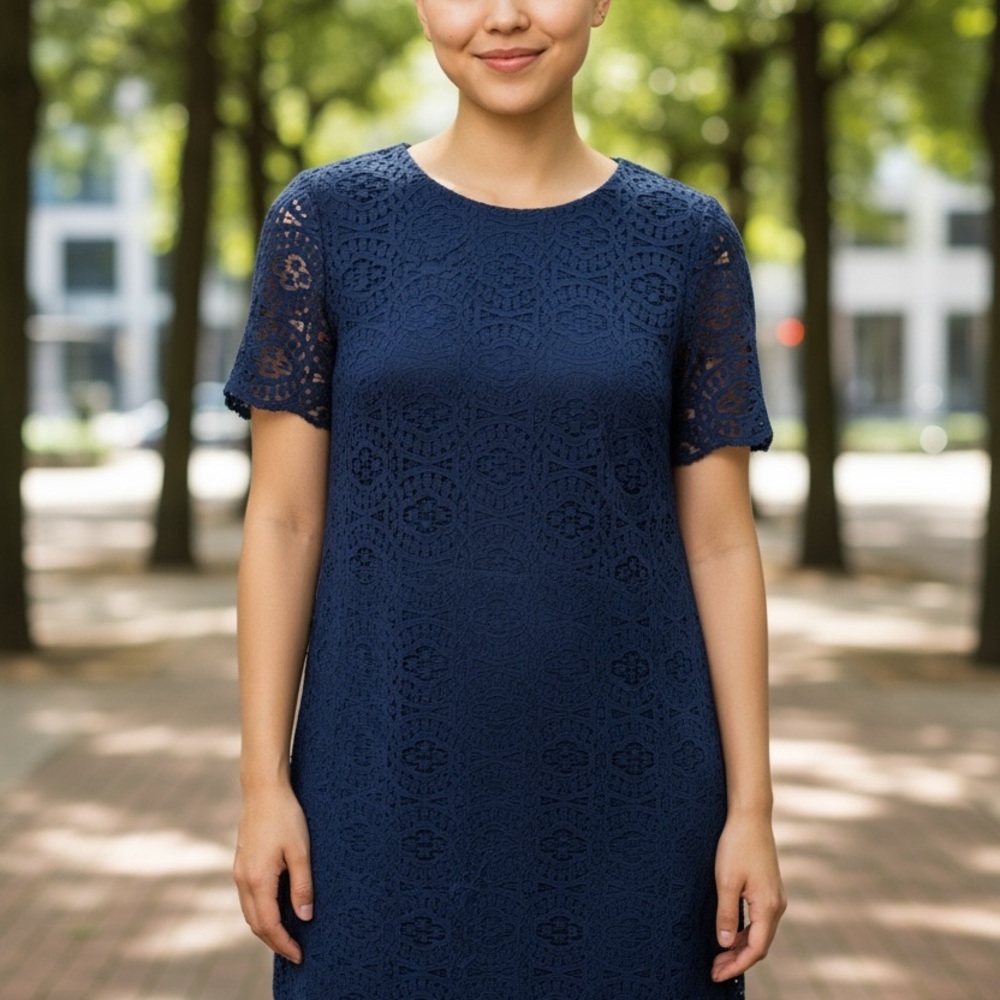 Ann Taylor Navy Lace Dress